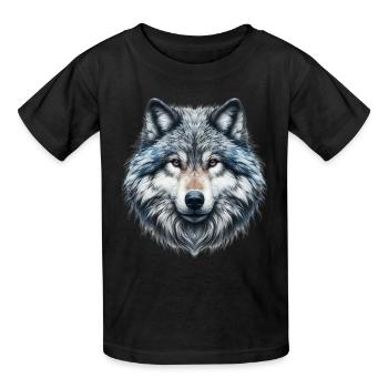 Wolf - Kinder T-Shirt von Russell - Schwarz - Vorne - AI Model Kid Male (0cm)