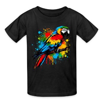 Papegøje - Børne-T-shirt fra Russell - sort - Foran - AI Model Kid Male (0cm)