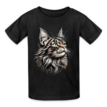 Maine Coon Chat Chat Maman Chat Maine Coon Chats - T-shirts Russell Enfant - noir - Devant - AI Model Kid Male (0cm)