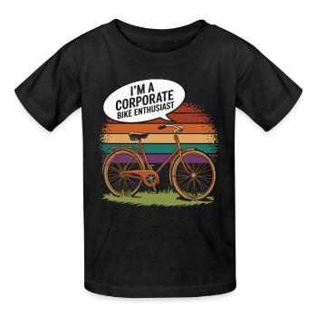 Passionné de vélo d’entreprise design vintage - T-shirts Russell Enfant - noir - Devant - AI Model Kid Male (0cm)