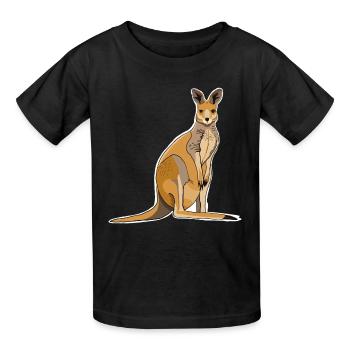 Känguru - Kinder T-Shirt von Russell - Schwarz - Vorne - AI Model Kid Male (0cm)