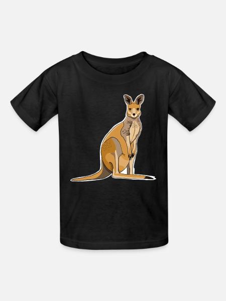 Känguru - Kinder T-Shirt von Russell - Schwarz