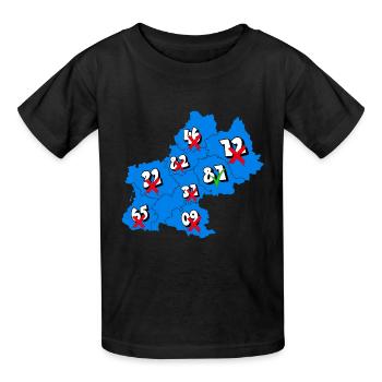 Midi-Pyrénées Region - Kinder T-Shirt von Russell - Schwarz - Vorne - AI Model Kid Male (0cm)