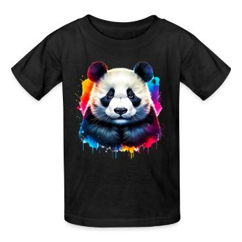 Panda - Kinder T-Shirt von Russell - Schwarz - Vorne - AI Model Kid Male (0cm)