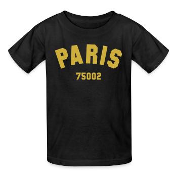 2e arrondissement de PARIS - T-shirts Russell Enfant - noir - Devant - AI Model Kid Male (0cm)