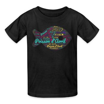 FISCH. SARDINE. APRILSCHERZ. JAHRESTAG - Kinder T-Shirt von Russell - Schwarz - Vorne - AI Model Kid Male (0cm)