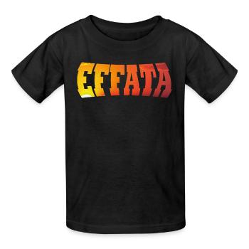 EFFATA - Kids T-Shirt by Russell - black - Front - AI Model Kid Male (0cm)