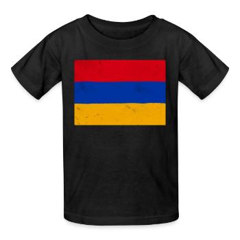 Flagge Armeniens – Symbol der Identität und des Nationalstolzes - Kinder T-Shirt von Russell - Schwarz - Vorne - AI Model Kid Male (0cm)