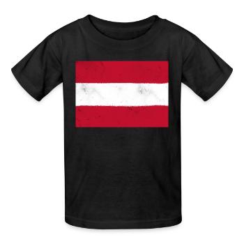 Le drapeau de l’Autriche – un symbole national classique - T-shirts Russell Enfant - noir - Devant - AI Model Kid Male (0cm)