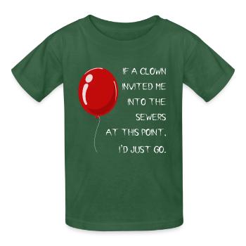 Invitation from the clown - Kids T-Shirt by Russell - bottle green - Front - AI Model Kid Male (0cm)