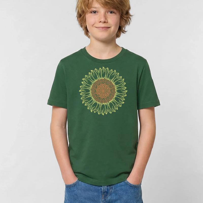 Conception complexe de mandala tournesol T-shirts Russell Enfant