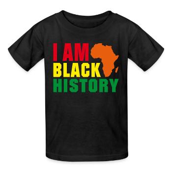I am Black History - Kinder T-Shirt von Russell - Schwarz - Vorne - AI Model Kid Male (0cm)
