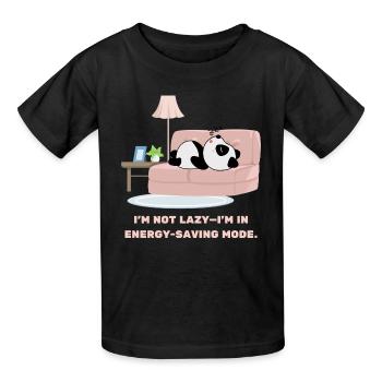 I'm Not Lazy Design for those who like to sleep - Kids T-Shirt by Russell - black - Front - AI Model Kid Male (0cm)