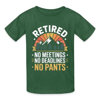 Phrase amusante d’un retraité retraité - T-shirts Russell Enfant - vert bouteille - Devant - AI Model Kid Male (0cm)