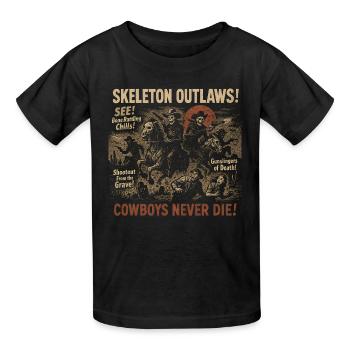 squelette hors-la-loi cow-boy film affiche Halloween - T-shirts Russell Enfant - noir - Devant - AI Model Kid Male (0cm)