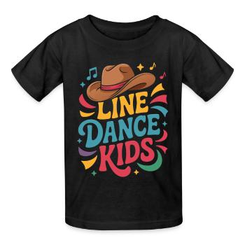 Danse en ligne Motif Enfants - T-shirts Russell Enfant - noir - Devant - AI Model Kid Male (0cm)
