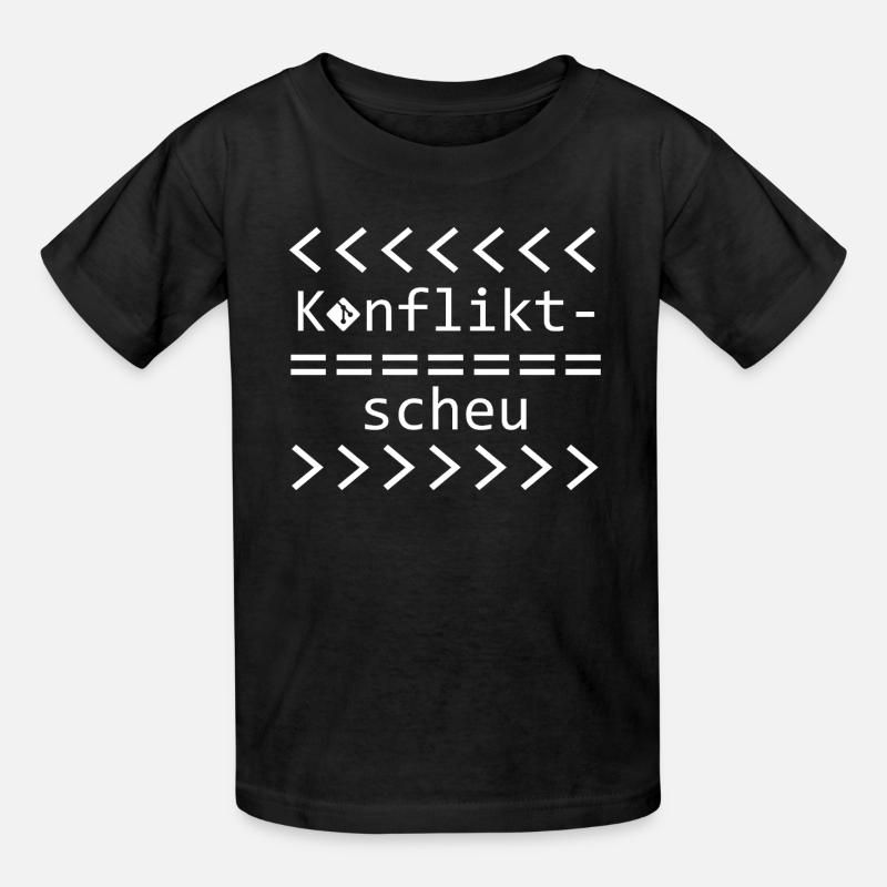 Conflict Aversion Git Nerd Shirt - Kids T-Shirt by Russell - black