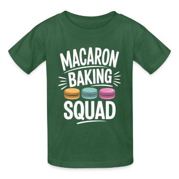 Macaron Desserts Français - T-shirts Russell Enfant - vert bouteille - Devant - AI Model Kid Male (0cm)