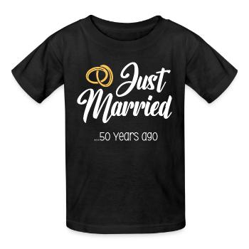 Vient de se marier 50 ans de mariage Anniversaire de mariage - T-shirts Russell Enfant - noir - Devant - AI Model Kid Male (0cm)