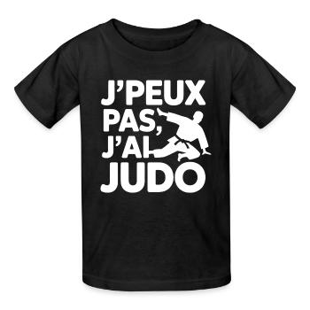 J’PEUX PAS, J’AI JUDO - T-shirts Russell Enfant - noir - Devant - AI Model Kid Male (0cm)