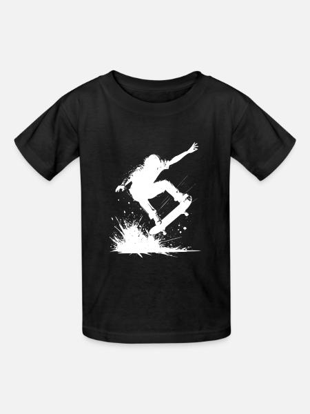 Energetisches Skateboard-Design - Kinder T-Shirt von Russell - Schwarz