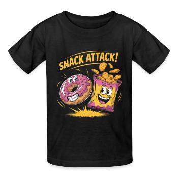 Retro Snacks - Kids T-Shirt by Russell - black - Front - AI Model Kid Male (0cm)