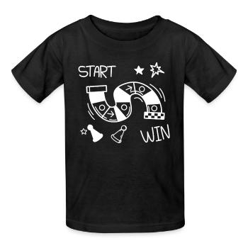 Start Win Arcade Board Game - Kids T-Shirt by Russell - black - Front - AI Model Kid Male (0cm)