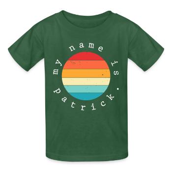 Mein Name ist Patrick - Kinder T-Shirt von Russell - Flaschengrün - Vorne - AI Model Kid Male (0cm)