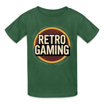 Retro Gaming - Kinder T-Shirt von Russell - Flaschengrün - Vorne - AI Model Kid Male (0cm)