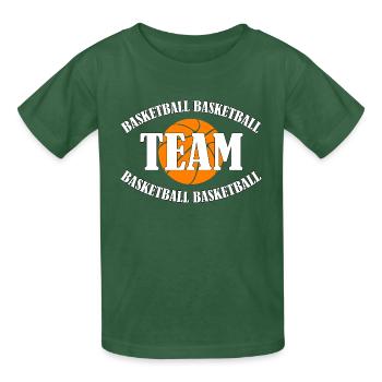 Basketball Team - Kids T-Shirt by Russell - bottle green - Front - AI Model Kid Male (0cm)