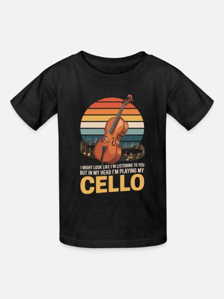 Mein Cello spielen - Kinder T-Shirt von Russell - Schwarz