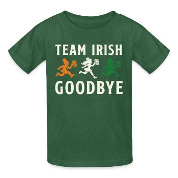 Team Irish Goodbye St Patrick’s Day - Kids T-Shirt by Russell - bottle green - Front - AI Model Kid Male (0cm)