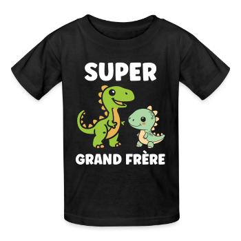 Super Big Brother Dinosaurier - Kinder T-Shirt von Russell - Schwarz - Vorne - AI Model Kid Male (0cm)