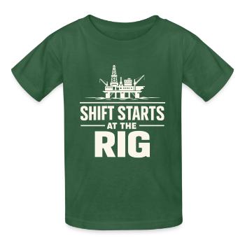 Offshore-bohrer-rig-bohrer Bohrboden Offshore - Kinder T-Shirt von Russell - Flaschengrün - Vorne - AI Model Kid Male (0cm)