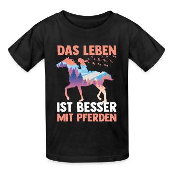 Reiten Pferdeliebhaber Reiterhof Pferde - Kinder T-Shirt von Russell - Schwarz - Vorne - AI Model Kid Male (0cm)