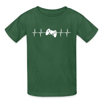 Manette de jeu Heartbeat - T-shirts Russell Enfant - vert bouteille - Devant - AI Model Kid Male (0cm)