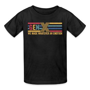 Fun GEN X Gifts - Kids T-Shirt by Russell - black - Front - AI Model Kid Male (0cm)