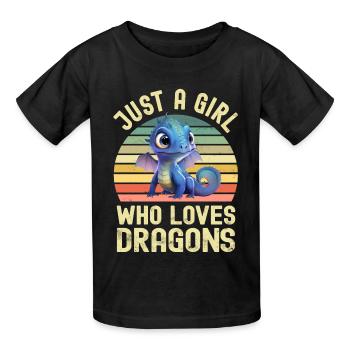 Drache Drachen - Kinder T-Shirt von Russell - Schwarz - Vorne - AI Model Kid Male (0cm)