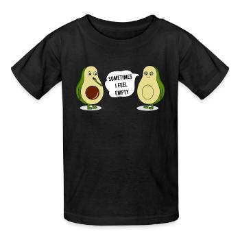 Avocado Sometimes I Feel Empty Graphic - Kids T-Shirt by Russell - black - Front - AI Model Kid Male (0cm)