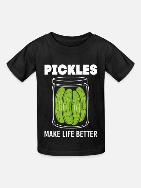 Gurke Gurken Essiggurke - Kinder T-Shirt von Russell - Schwarz