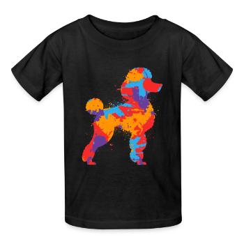 Pudel Bunt Liebhaber Hunde Liebhaber Hund Pudel - Kinder T-Shirt von Russell - Schwarz - Vorne - AI Model Kid Male (0cm)