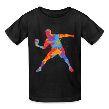 Tischtennisspieler Bunt Kinder Jungen Tischtennis - Kinder T-Shirt von Russell - Schwarz - Vorne - AI Model Kid Male (0cm)