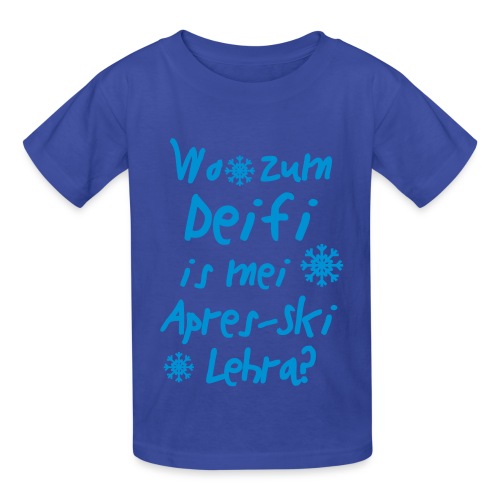 Wintershirt Wo zum Deifi is mei ApresSki Lehra? - Kinder T-Shirt von Russell
