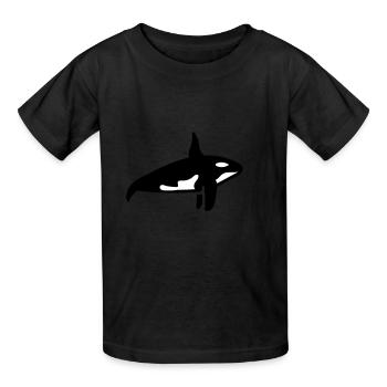 Wal - Kinder T-Shirt von Russell - Schwarz - Vorne - AI Model Kid Male (0cm)