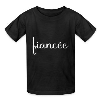 Verlobte Matching Verlobung Hochzeit Flitterwochen - Kinder T-Shirt von Russell - Schwarz - Vorne - AI Model Kid Male (0cm)