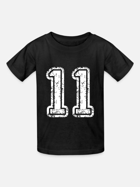 11 - Kinder T-Shirt von Russell - Schwarz