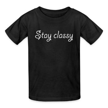 Stay classy lettering - Kids T-Shirt by Russell - black - Front - AI Model Kid Male (0cm)
