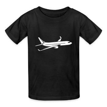 Flugzeug - Kinder T-Shirt von Russell - Schwarz - Vorne - AI Model Kid Male (0cm)