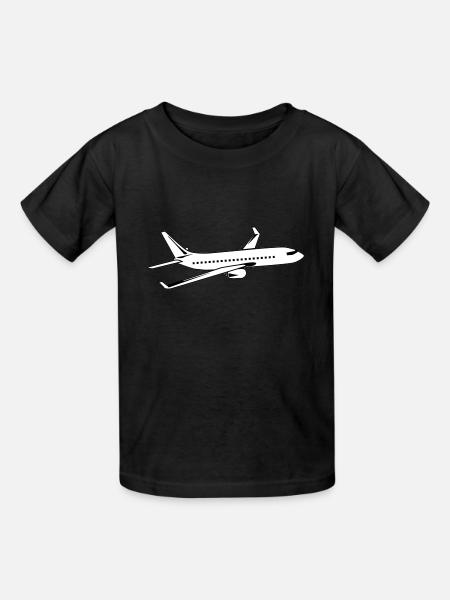 Flugzeug - Kinder T-Shirt von Russell - Schwarz