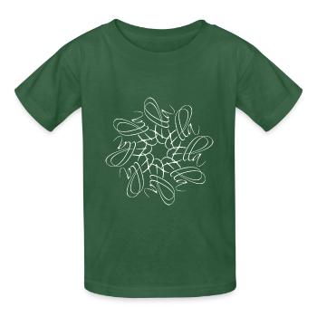 Ella Name Namensmandala - Kinder T-Shirt von Russell - Flaschengrün - Vorne - AI Model Kid Male (0cm)